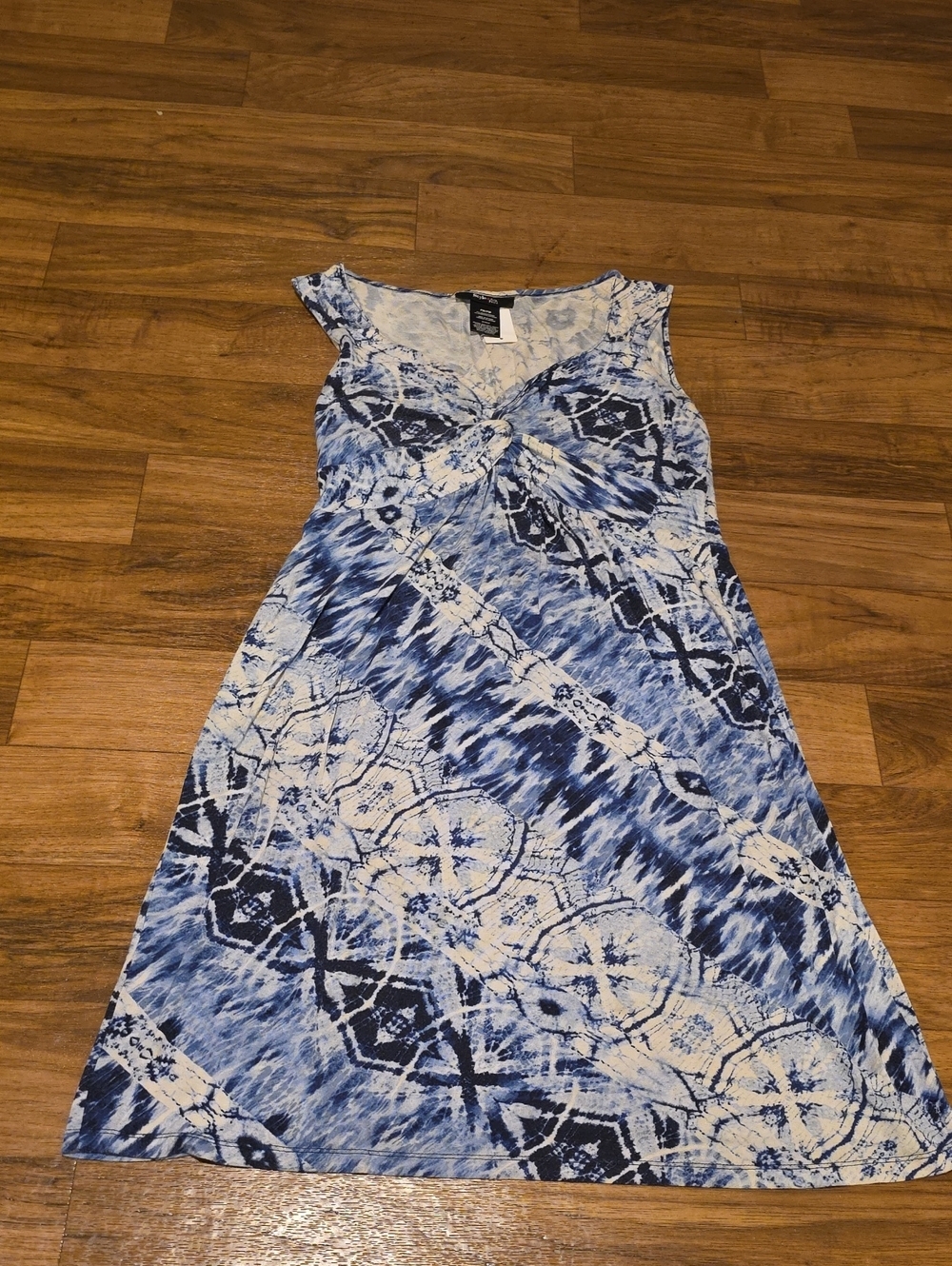Style & Co. Blue and White Patterned Midi Dress
